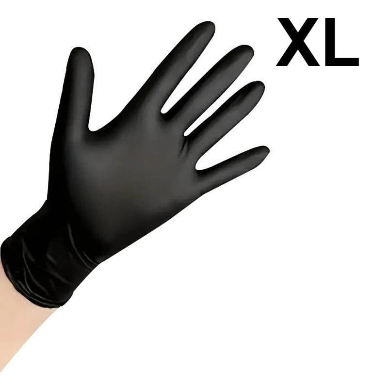 Black Nitrile Gloves - Disposable Hairdressing & Tattoo Gloves, 30/60/100PCS - ZOOMNSTORE
