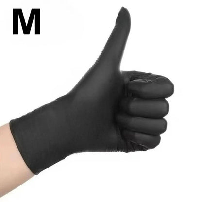 Black Nitrile Gloves - Disposable Hairdressing & Tattoo Gloves, 30/60/100PCS - ZOOMNSTORE