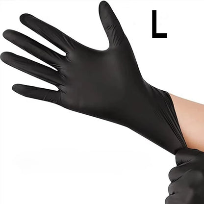 Black Nitrile Gloves - Disposable Hairdressing & Tattoo Gloves, 30/60/100PCS - ZOOMNSTORE