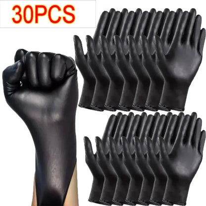 Black Nitrile Gloves - Disposable Latex Free PVC Cleaning Gloves for Kitchen & Gardening - ZOOMNSTORE