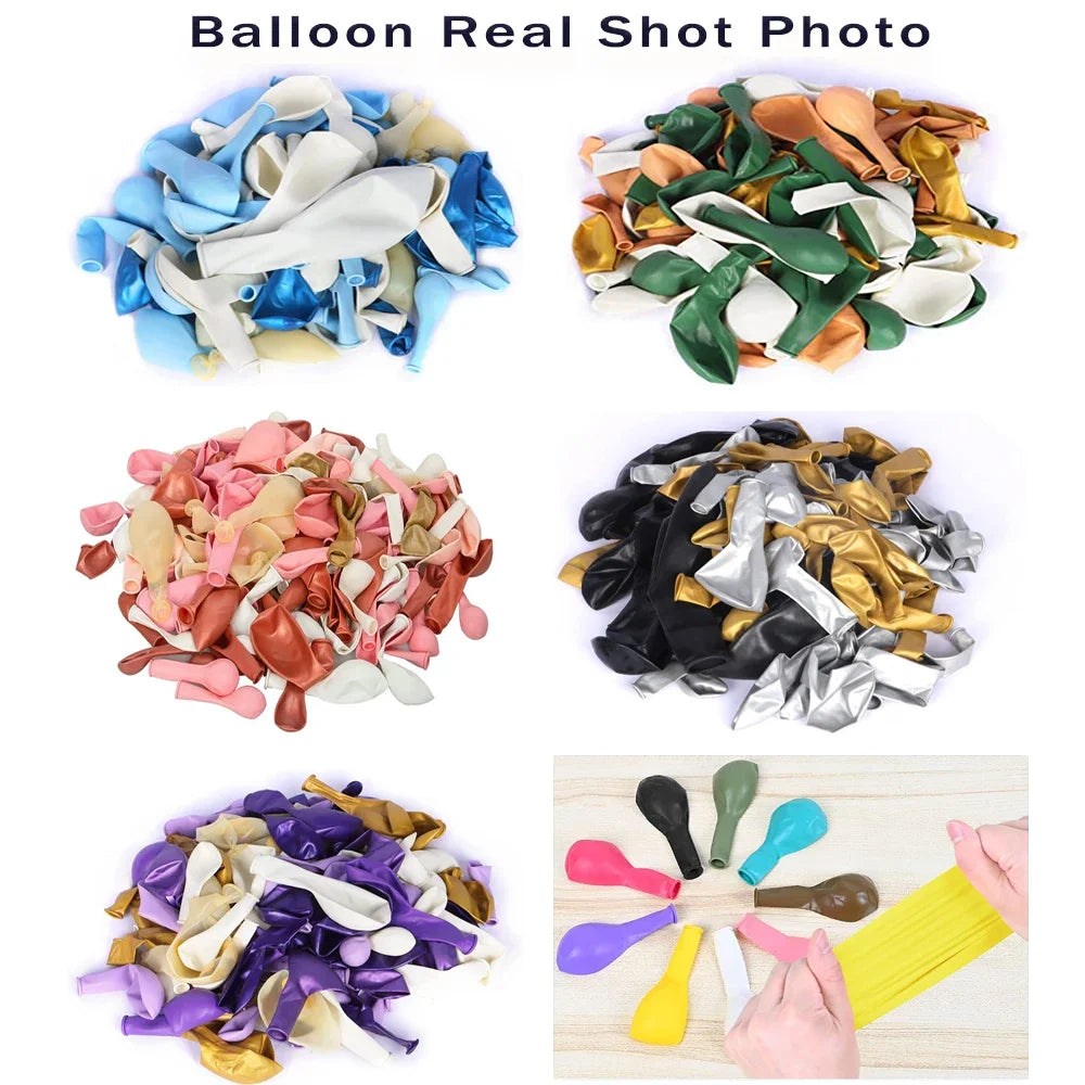 Black and Gold Balloon Garland Arch Kit - Wedding Birthday Party Decorations with Starburst Foil Balloons - ZOOMNSTORE