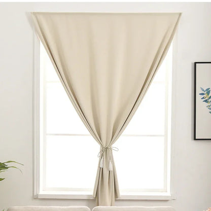 No-Drill Blackout Curtains - Modern Short Curtains for Bay Windows and Doors - ZOOMNSTORE