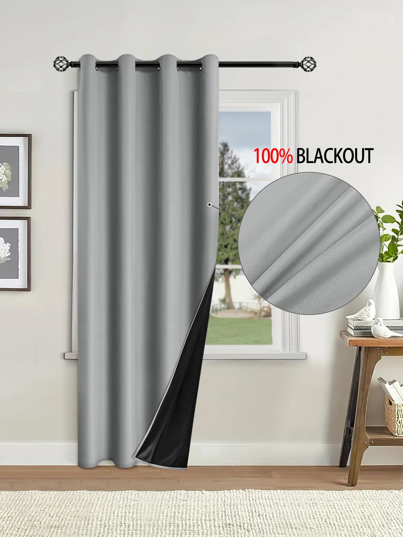 Blackout Curtain Insulated - Modern Style Solid Color Window Treatment with Removable Lining - ZOOMNSTORE