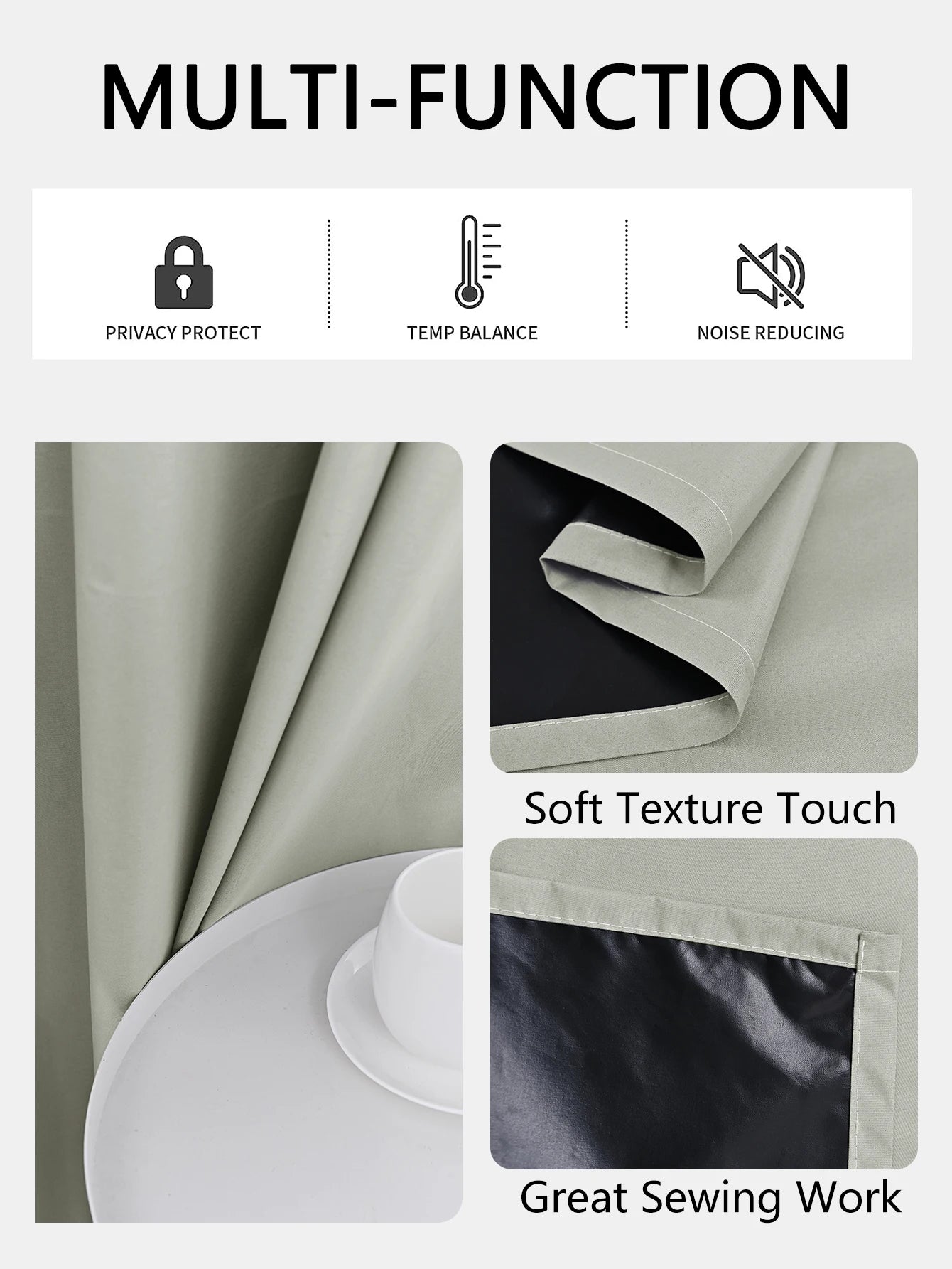Blackout Curtain Insulated - Modern Style Solid Color Window Treatment with Removable Lining - ZOOMNSTORE