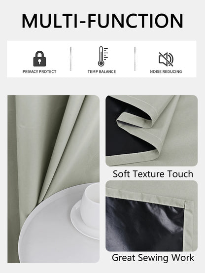 Blackout Curtain Insulated - Modern Style Solid Color Window Treatment with Removable Lining - ZOOMNSTORE