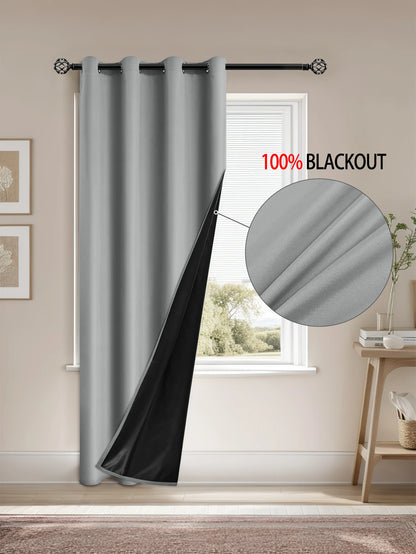 Blackout Curtain Insulated - Modern Style Solid Color Window Treatment with Removable Lining - ZOOMNSTORE
