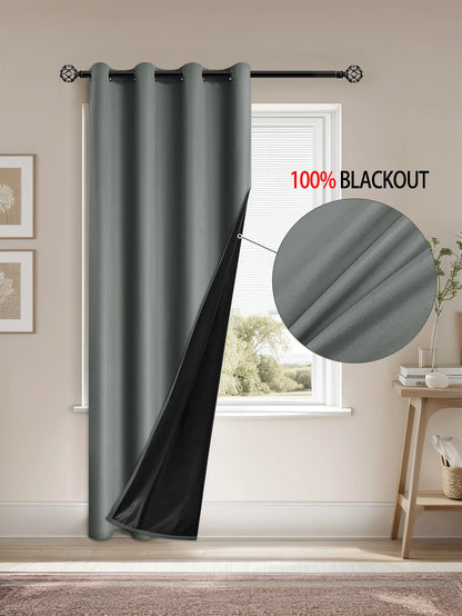 Blackout Curtain Insulated - Modern Style Solid Color Window Treatment with Removable Lining - ZOOMNSTORE