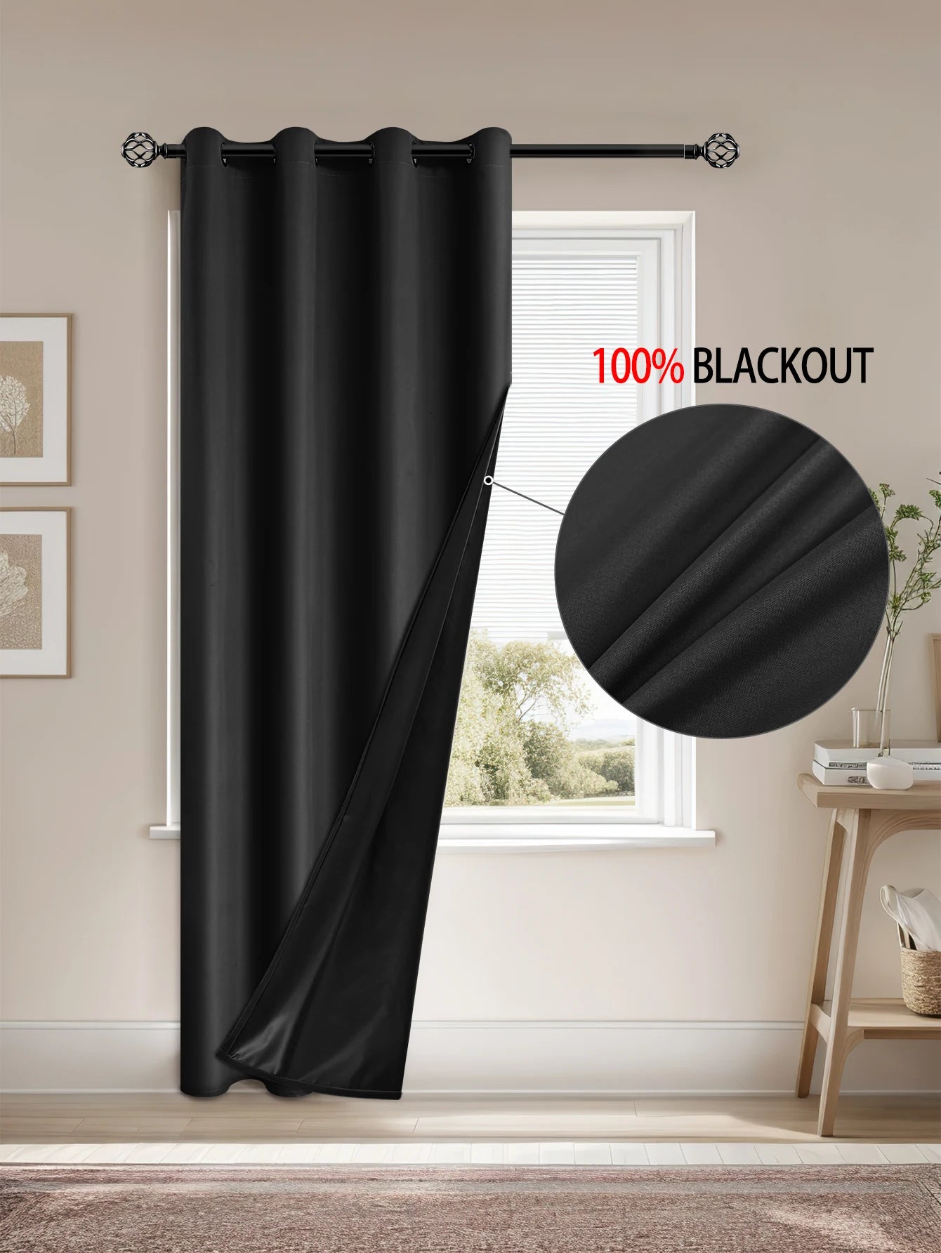 Blackout Curtain Insulated - Modern Style Solid Color Window Treatment with Removable Lining - ZOOMNSTORE