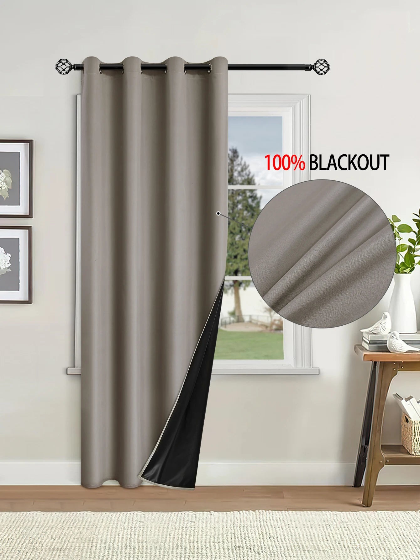 Blackout Curtain Insulated - Modern Style Solid Color Window Treatment with Removable Lining - ZOOMNSTORE