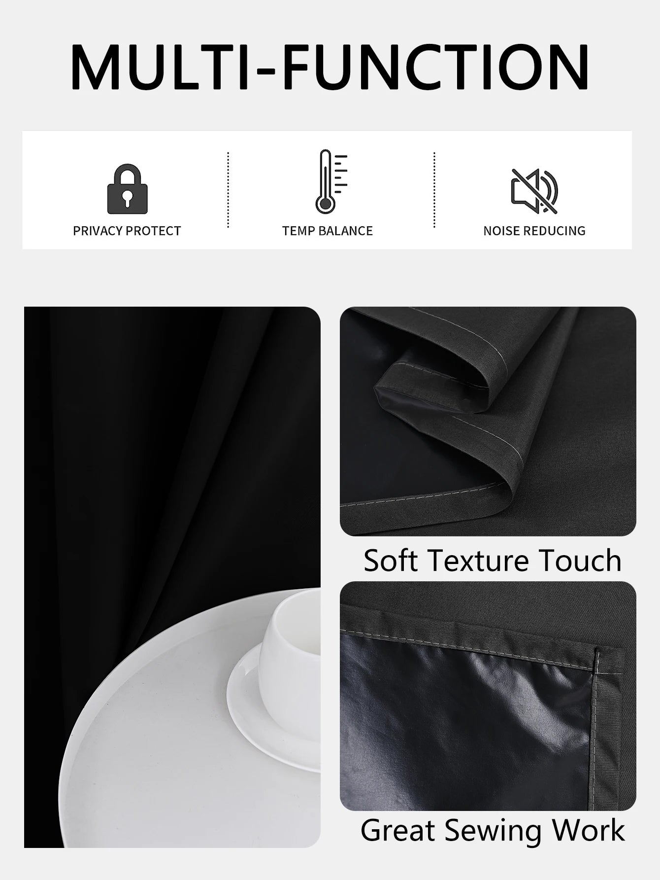 Blackout Curtain Insulated - Modern Style Solid Color Window Treatment with Removable Lining - ZOOMNSTORE