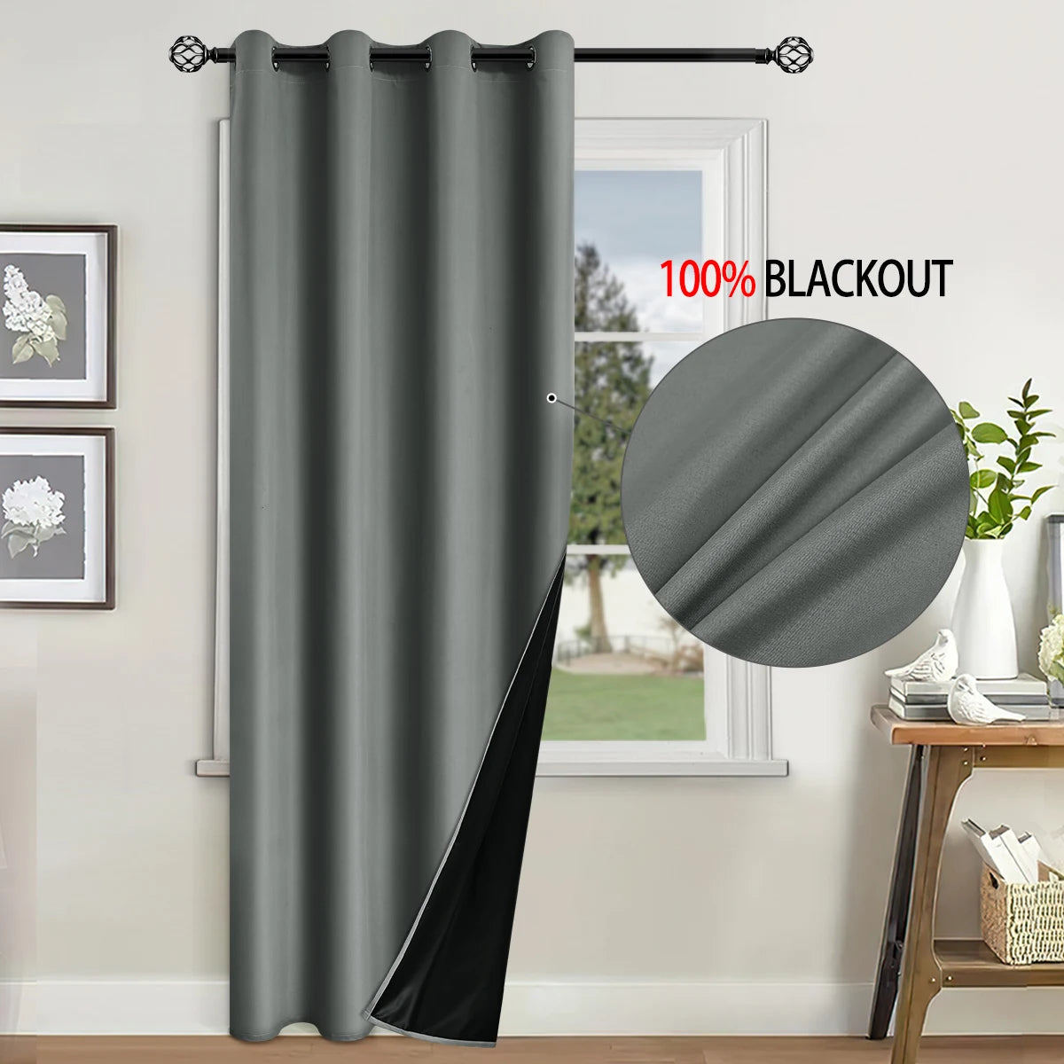 Blackout Curtain Insulated - Modern Style Solid Color Window Treatment with Removable Lining - ZOOMNSTORE
