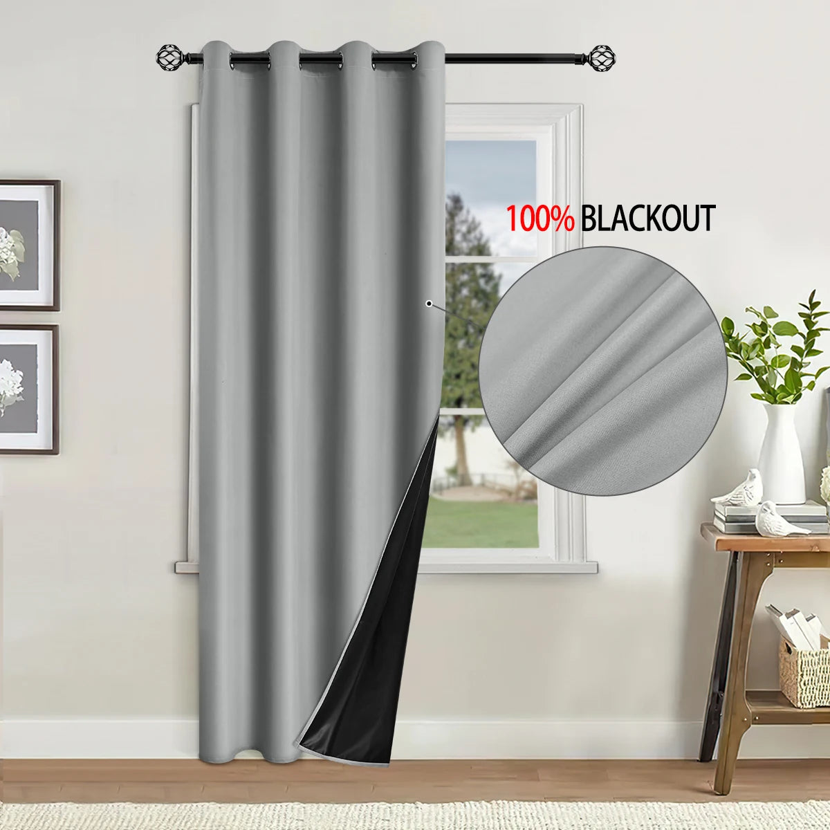 Blackout Curtain Insulated - Modern Style Solid Color Window Treatment with Removable Lining - ZOOMNSTORE