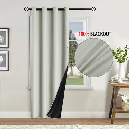 Blackout Curtain Insulated - Modern Style Solid Color Window Treatment with Removable Lining - ZOOMNSTORE