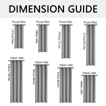 2pcs Modern 100% Blackout Curtain with Coated Lining, Curains for Bedroom, Living Room, Dining Room, Bathroom, Home Decor - ZOOMNSTORE