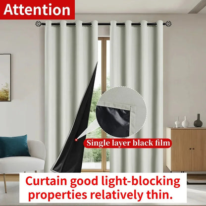 2pcs Modern 100% Blackout Curtain with Coated Lining, Curains for Bedroom, Living Room, Dining Room, Bathroom, Home Decor - ZOOMNSTORE