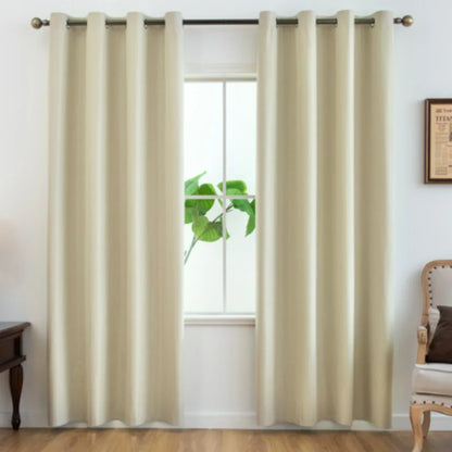 2pcs Modern 100% Blackout Curtain with Coated Lining, Curains for Bedroom, Living Room, Dining Room, Bathroom, Home Decor - ZOOMNSTORE