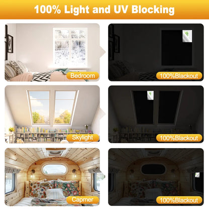 100% Blackout Curtain Removable Portable Travel Blocking Darkest Window Film Cloth Temporary DIY No Drill Blackout Curtains - ZOOMNSTORE