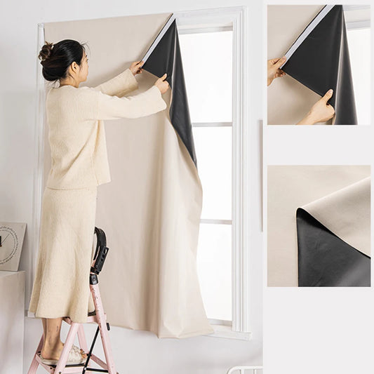 Blackout Curtain - Self-Adhesive Insulation Sunshade for Bedroom  Balcony Privacy - ZOOMNSTORE
