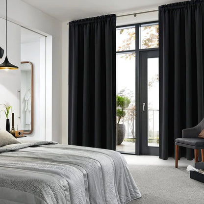 1 Panel Blackout Curtains Light Reducing Thermal Insulated Grommet Black Out Curtains Panels Drapes for Living Room Bedroom - ZOOMNSTORE