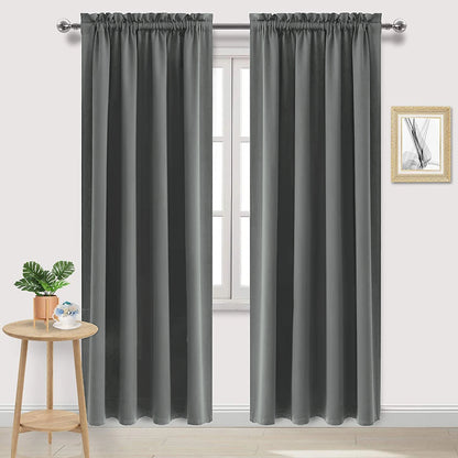 1 Panel Blackout Curtains Light Reducing Thermal Insulated Grommet Black Out Curtains Panels Drapes for Living Room Bedroom - ZOOMNSTORE