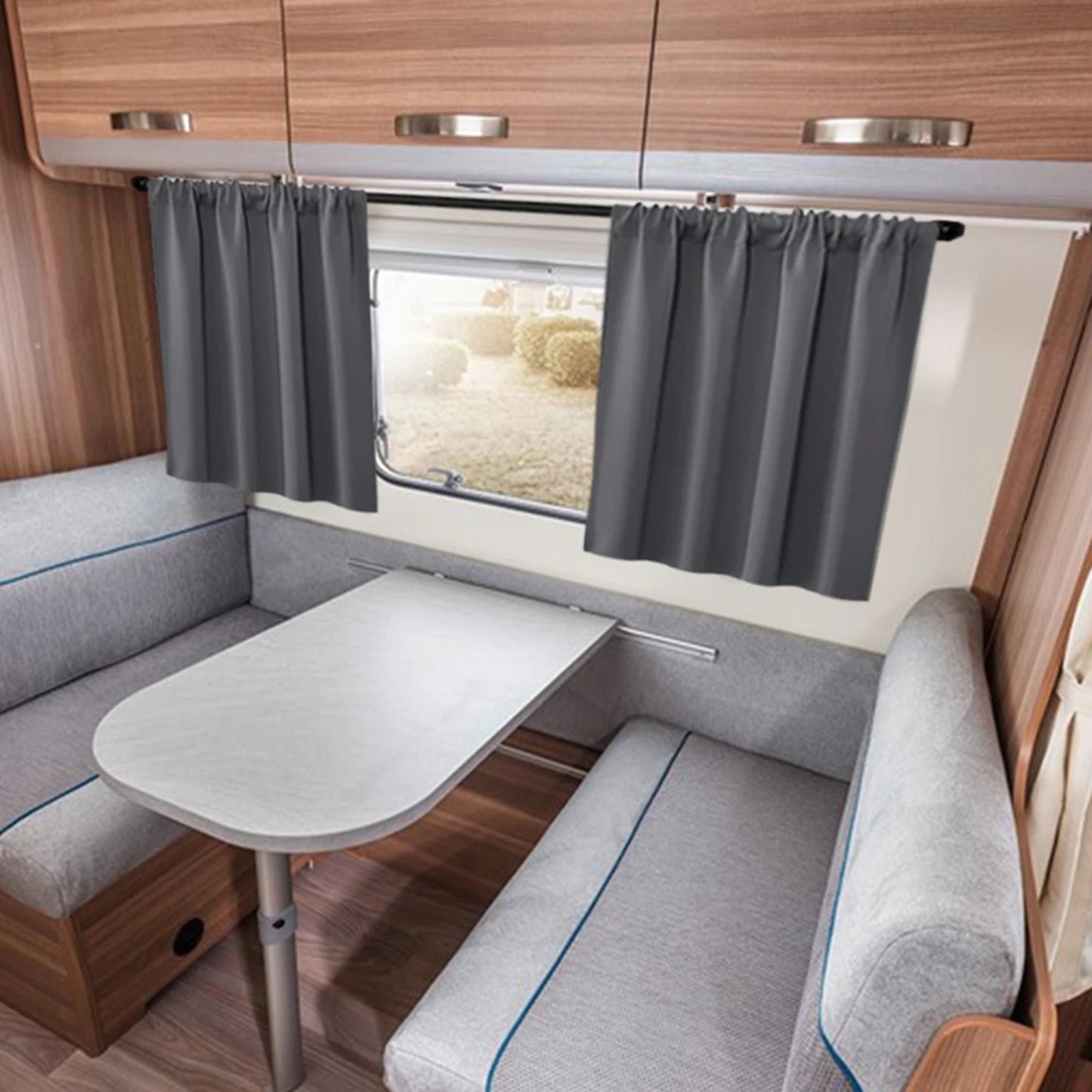 Blackout Short Curtains - 2 Panel Kitchen RV Drapes for Small Windows - ZOOMNSTORE
