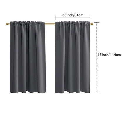 Blackout Short Curtains - 2 Panel Kitchen RV Drapes for Small Windows - ZOOMNSTORE