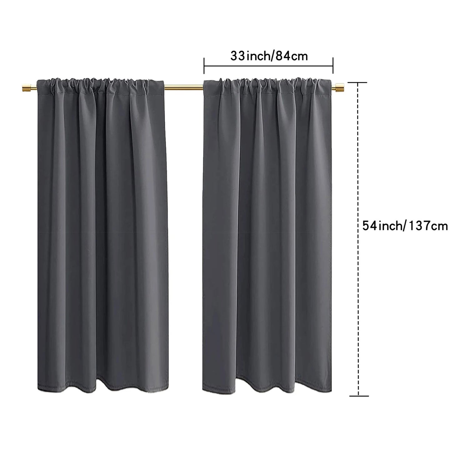 Blackout Short Curtains - 2 Panel Kitchen RV Drapes for Small Windows - ZOOMNSTORE