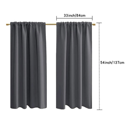 Blackout Short Curtains - 2 Panel Kitchen RV Drapes for Small Windows - ZOOMNSTORE