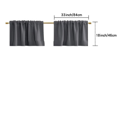 Blackout Short Curtains - 2 Panel RV Kitchen Drapes for Small Windows - ZOOMNSTORE