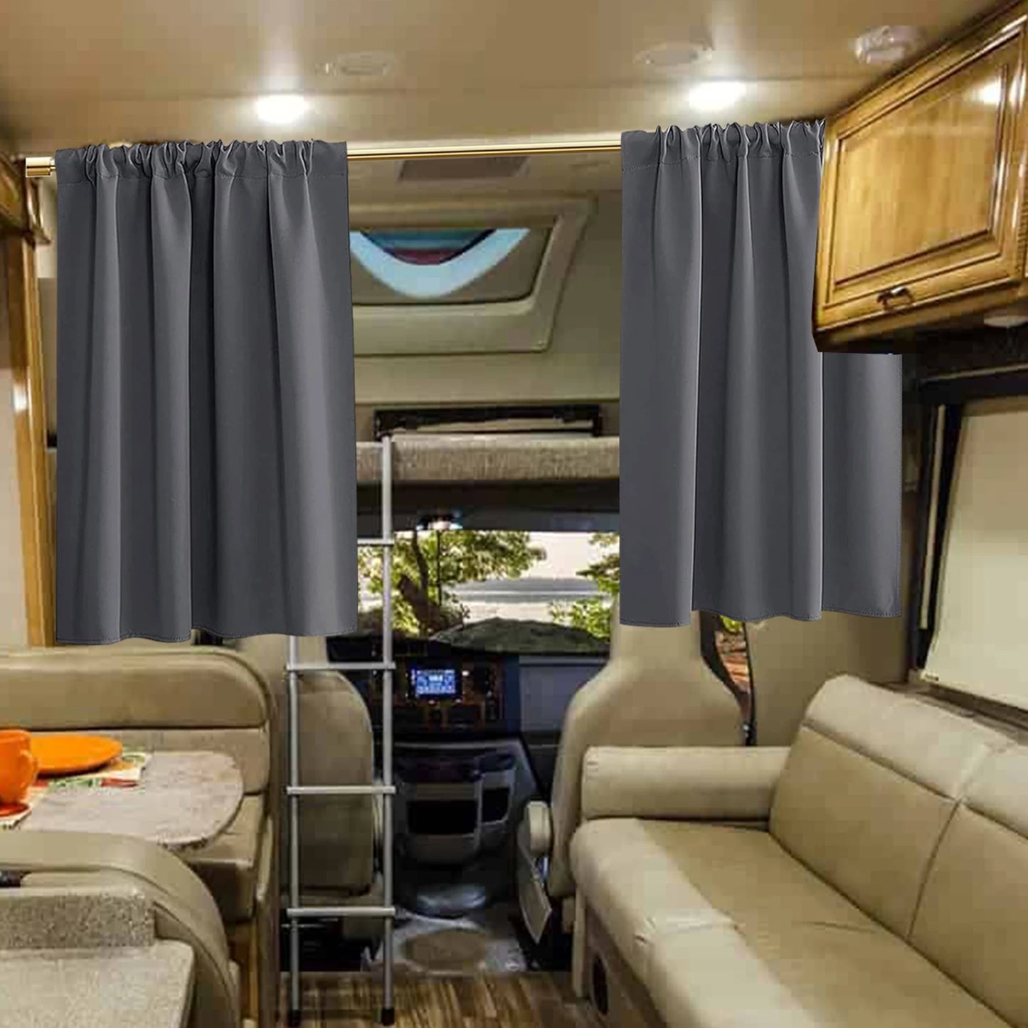 Blackout Short Curtains - 2 Panel Kitchen RV Drapes for Small Windows - ZOOMNSTORE