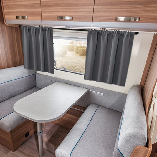 Blackout Short Curtains - 2 Panel RV Kitchen Drapes for Small Windows - ZOOMNSTORE