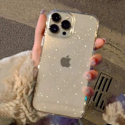 Luxury Glitter Clear Phone Case - Shockproof Soft Cover for iPhone 11-16 Pro Max X XR XS 7 8 Plus - ZOOMNSTORE