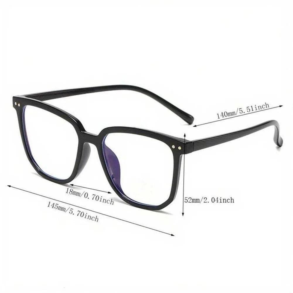 Blue Light Glasses - Black Square Frame Anti Blue Light Eyewear for Screen Use - ZOOMNSTORE