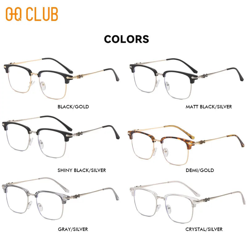 Blue Light Glasses - O-Q CLUB Square Eyeglass Frame with Anti-Reflective Lenses - ZOOMNSTORE