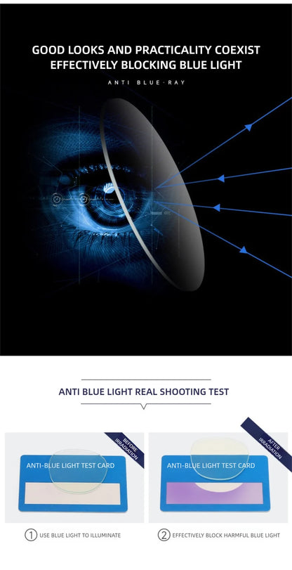 Blue Light Glasses - O-Q CLUB Square Eyeglass Frame with Anti-Reflective Lenses - ZOOMNSTORE