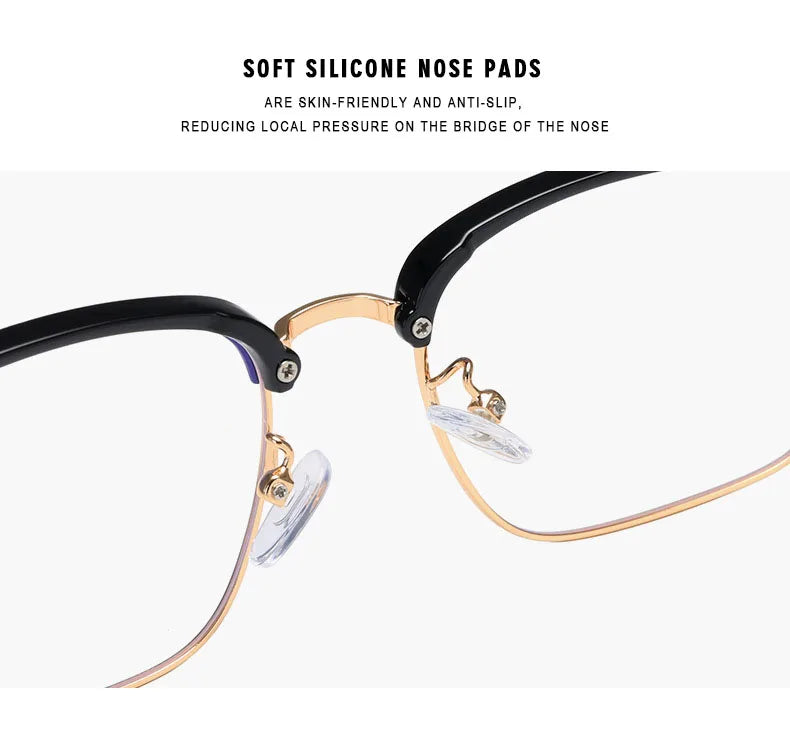 Blue Light Glasses - O-Q CLUB Square Eyeglass Frame with Anti-Reflective Lenses - ZOOMNSTORE
