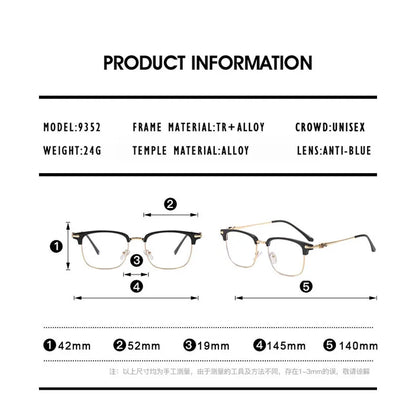 Blue Light Glasses - O-Q CLUB Square Eyeglass Frame with Anti-Reflective Lenses - ZOOMNSTORE