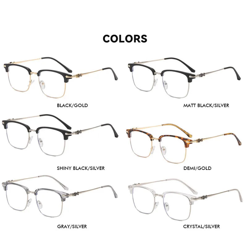Blue Light Glasses - O-Q CLUB Square Eyeglass Frame with Anti-Reflective Lenses - ZOOMNSTORE