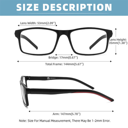 Blue Light Reading Glasses - Lightweight Rectangular Frame Eyeglasses for Men & Women - ZOOMNSTORE