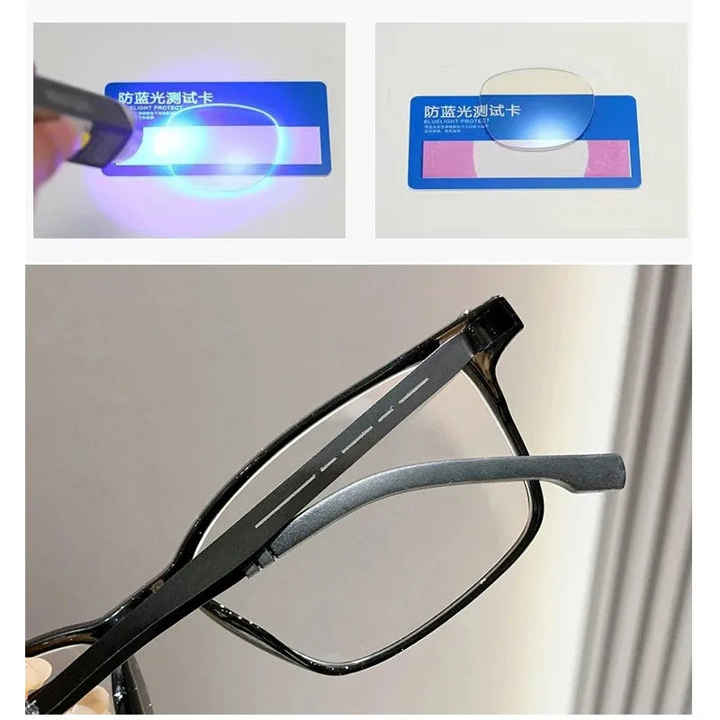 Blue Light Reading Glasses - Unisex Rectangle Frames With Polycarbonate Lenses - ZOOMNSTORE