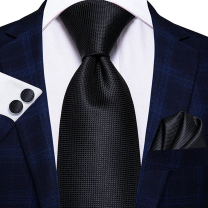 Blue Silk Mens Tie - Formal 100 Silk NeckTie for Weddings and Business - ZOOMNSTORE