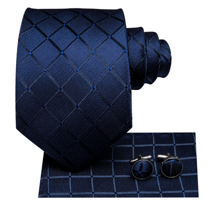 Blue Silk Mens Tie - Formal 100 Silk NeckTie for Weddings and Business - ZOOMNSTORE