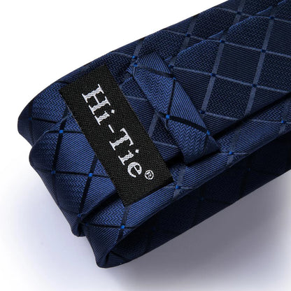 Blue Silk Mens Tie - Formal 100 Silk NeckTie for Weddings and Business - ZOOMNSTORE