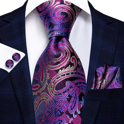 Blue Silk Mens Tie - Formal 100 Silk NeckTie for Weddings and Business - ZOOMNSTORE