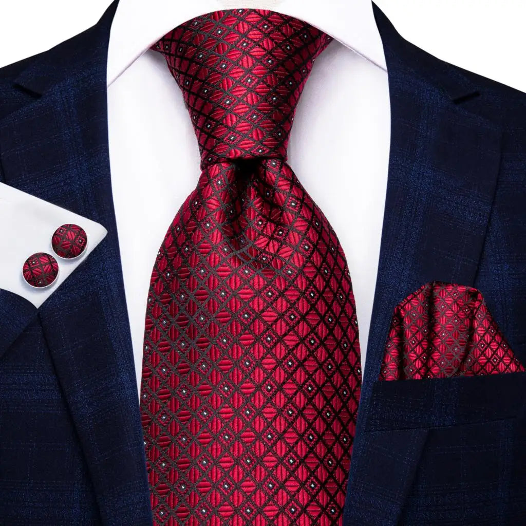 Blue Silk Mens Tie - Formal 100 Silk NeckTie for Weddings and Business - ZOOMNSTORE