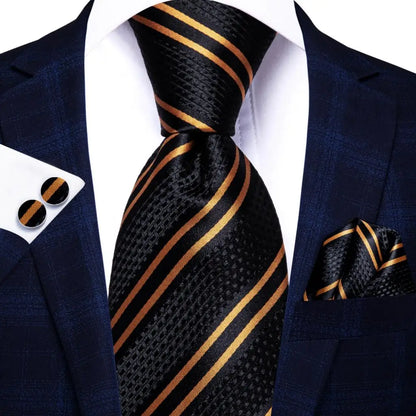 Blue Silk Mens Tie - Formal 100 Silk NeckTie for Weddings and Business - ZOOMNSTORE