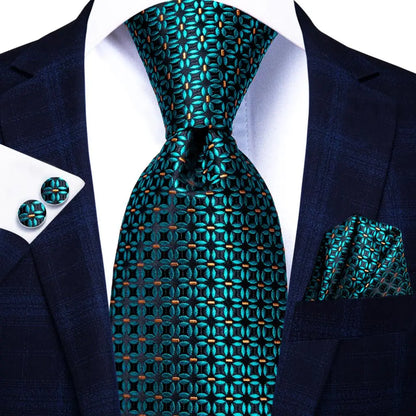Blue Silk Mens Tie - Formal 100 Silk NeckTie for Weddings and Business - ZOOMNSTORE