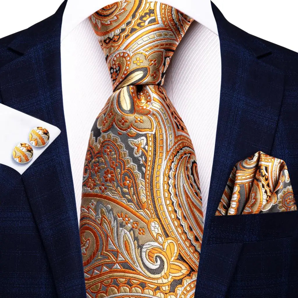 Blue Silk Mens Tie - Formal 100 Silk NeckTie for Weddings and Business - ZOOMNSTORE