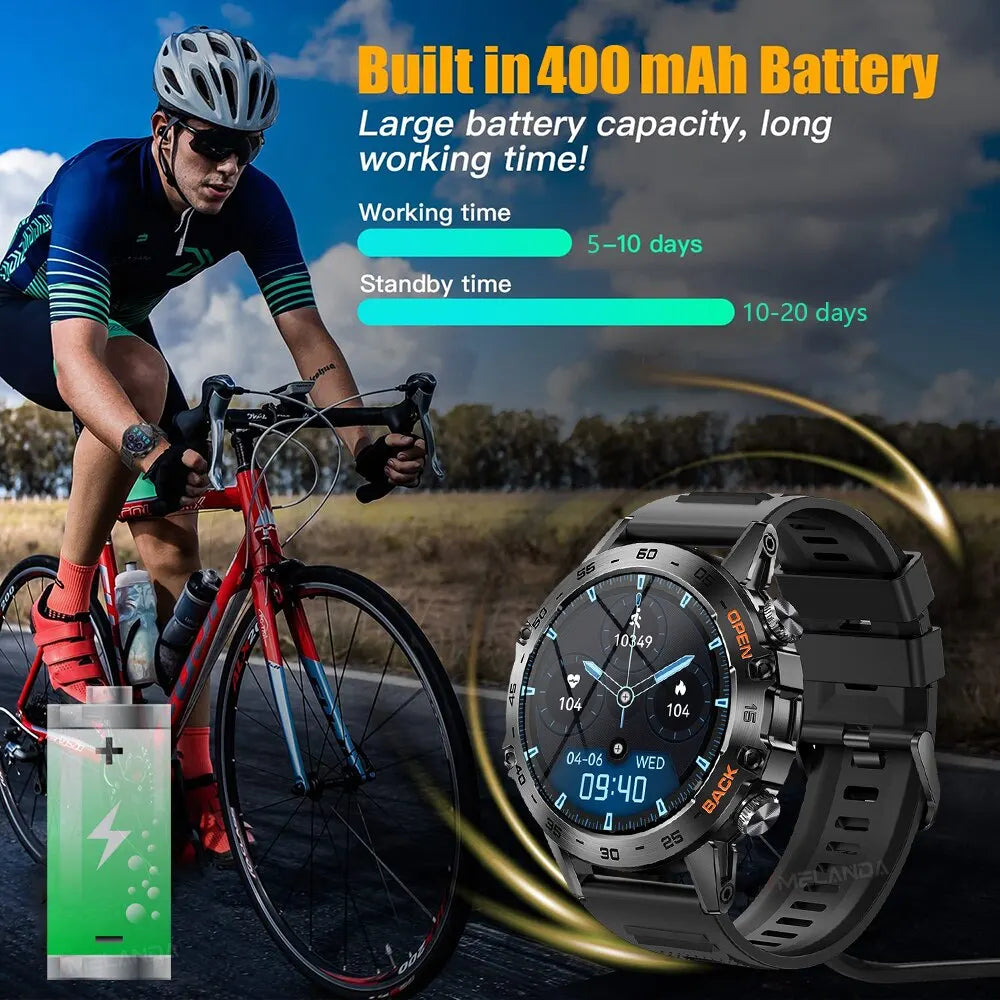 Bluetooth Smart Watch for Men - IP67 Waterproof Fitness Tracker - ZOOMNSTORE
