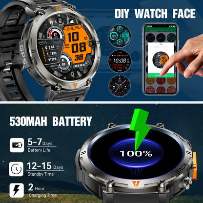 Bluetooth Call Smartwatch - Full Touch Screen Health Monitor Watch Men With Heart Rate Tracker - ZOOMNSTORE